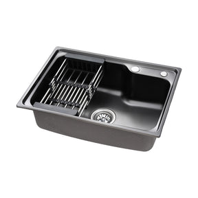 Kitchen sink, stainless steel black single bowl 61x43cm