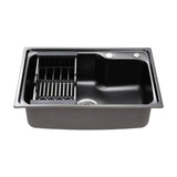 Kitchen sink, stainless steel black single bowl 61x43cm