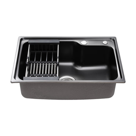 Kitchen sink, stainless steel black single bowl 61x43cm