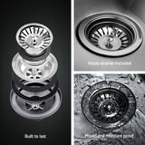 Kitchen sink, stainless steel black single bowl 61x43cm