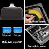 Kitchen sink, stainless steel black single bowl 61x43cm