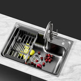 Kitchen sink, stainless steel black single bowl 61x43cm