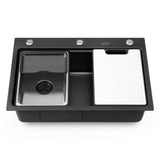 Bar prep sink, stainless steel black textured nano finish 68x45cm