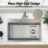 Stainless steel bar prep sink, silver textured nano finish 68x45cm