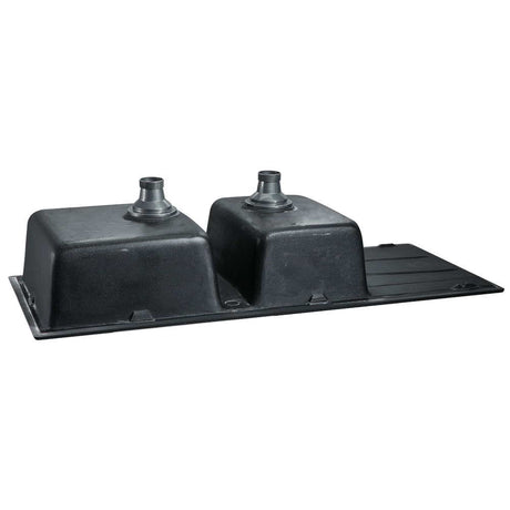 Granite stone kitchen sink, black double bowl 116x50cm