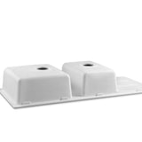 Granite stone kitchen sink, white double bowl 116x50cm