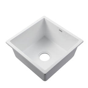 Granite stone laundry sink, white single bowl 45x45cm