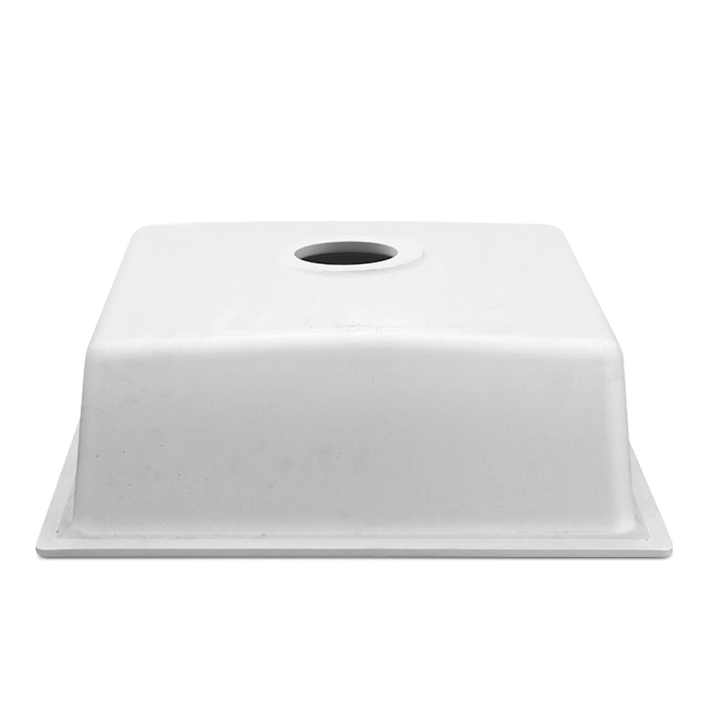 Granite stone laundry sink, white single bowl 45x45cm