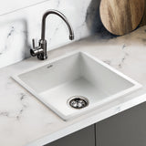 Granite stone laundry sink, white single bowl 45x45cm