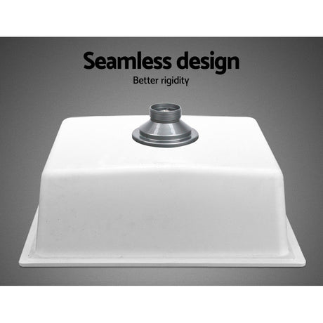 Granite stone laundry sink, white single bowl 46x41cm