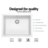 Granite stone laundry sink, white single bowl 61x47cm
