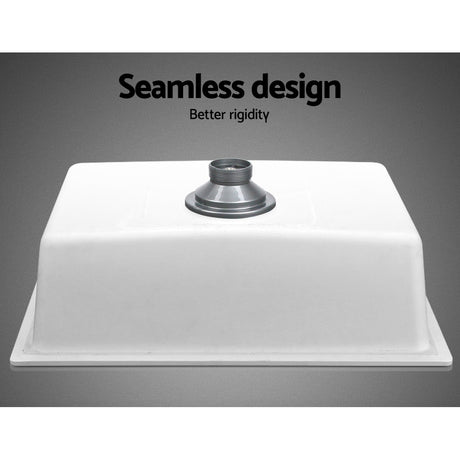 Granite stone laundry sink, white single bowl 61x47cm