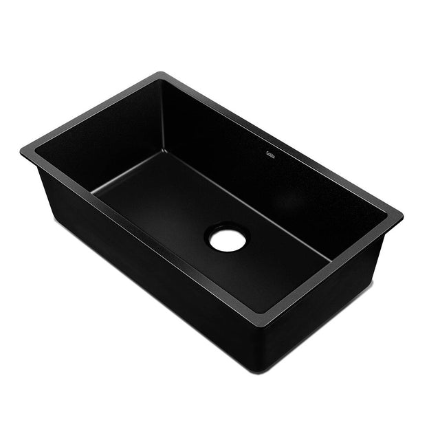 Granite stone laundry sink, black single bowl 79x46cm