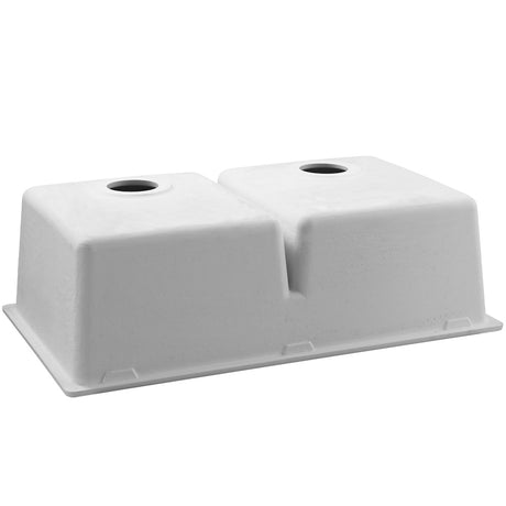 Granite stone kitchen sink, white double bowl 79x46cm