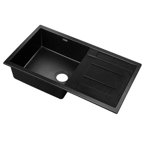Granite stone laundry sink, black single bowl 86x50cm