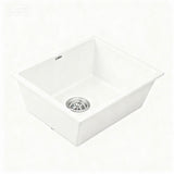 Granite stone kitchen sink, white single bowl 55x45cm
