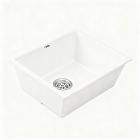 Granite stone kitchen sink, white single bowl 55x45cm
