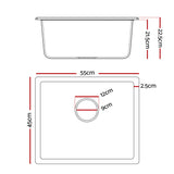 Granite stone kitchen sink, white single bowl 55x45cm