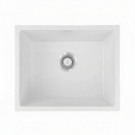 Granite stone kitchen sink, white single bowl 55x45cm