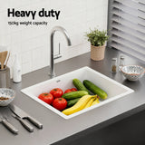 Granite stone kitchen sink, white single bowl 55x45cm