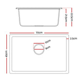 Granite stone kitchen sink, white single bowl 70x45cm