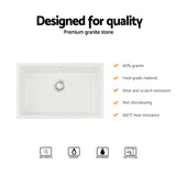 Granite stone kitchen sink, white single bowl 70x45cm