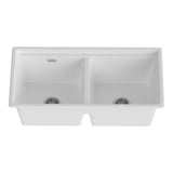Granite stone laundry sink, white double bowl 79x46cm