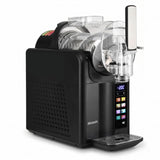 Transparent cover on the slushie machine showing the mixture inside