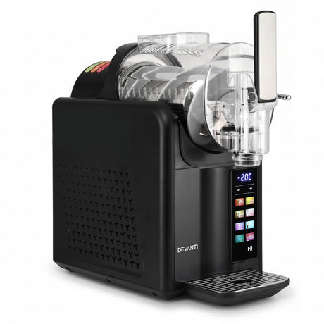 Transparent cover on the slushie machine showing the mixture inside