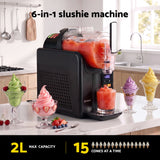 Soft serve ice cream made in the black slushie machine