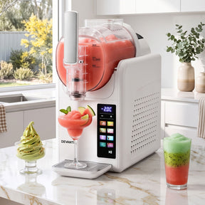 White 2 L benchtop slushie machine with touch screen and LED display