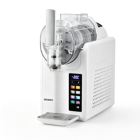 White slushie machine dispensing a frozen drink into a glass