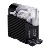Black 1.8 L slushie machine with transparent cover and touch control panel