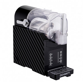 Black 1.8 L slushie machine with transparent cover and touch control panel