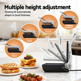Cool touch handle and indicator light on the sandwich maker