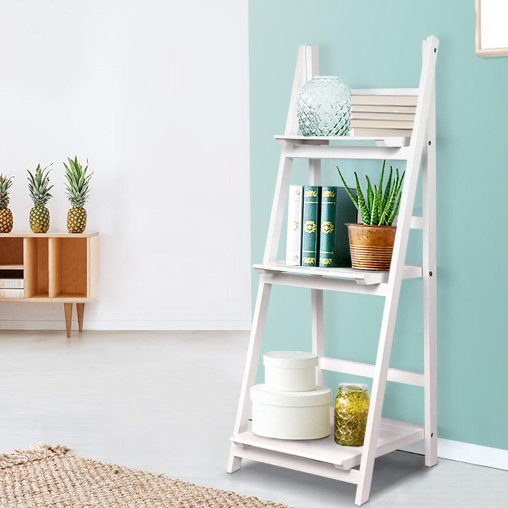 Artiss ZANE White 3-Tier Corner Shelf