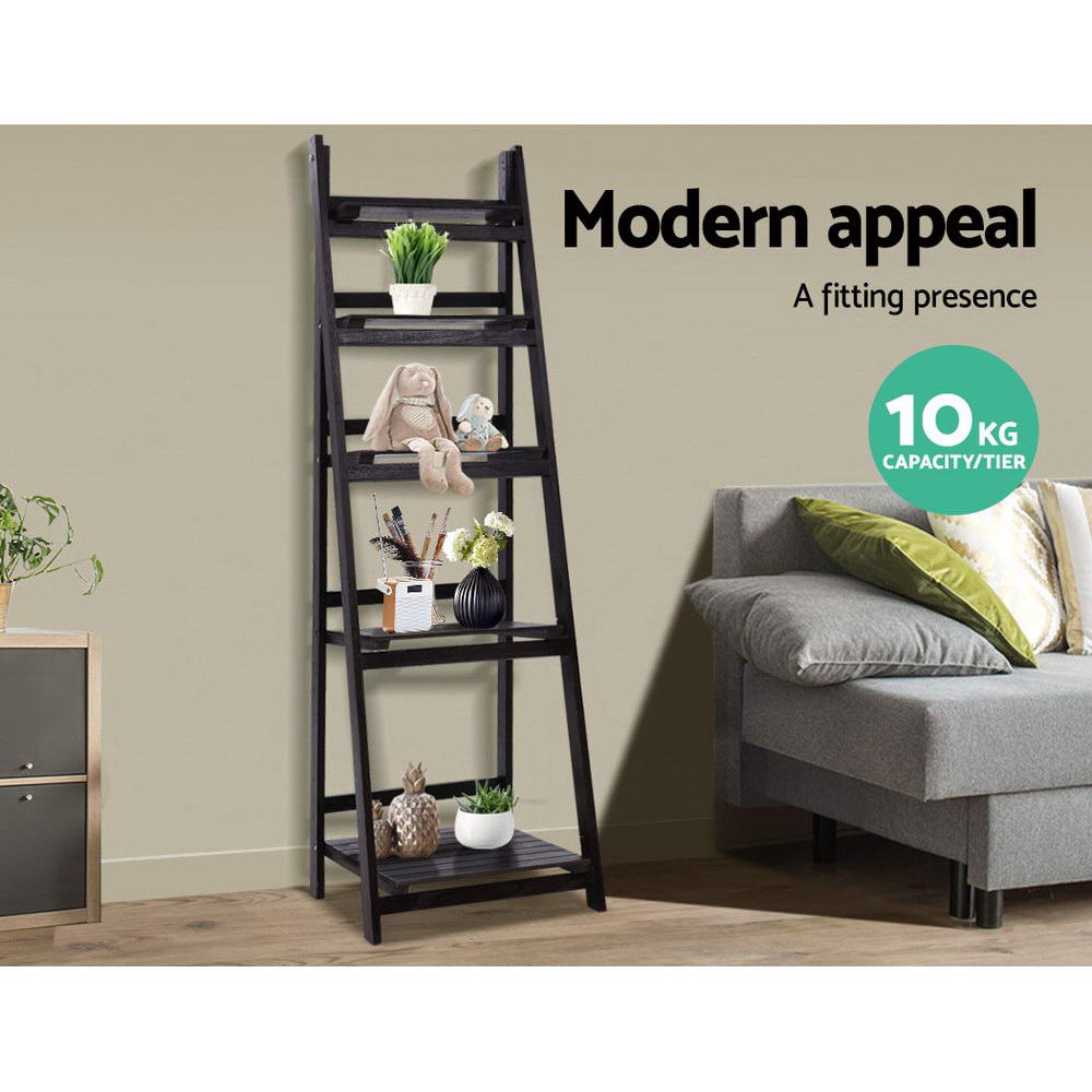 Artiss 5-Tier Corner Ladder Shelf - Coffee