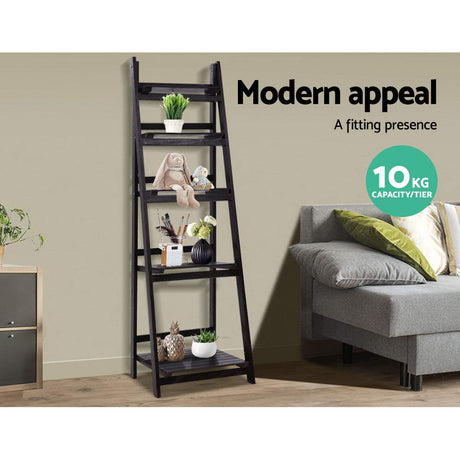 Artiss 5-Tier Corner Ladder Shelf - Coffee