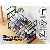 Artiss 4-Tier 16-Pair Stackable Black Shoe Rack — Innovative Design — Allure Home Collections