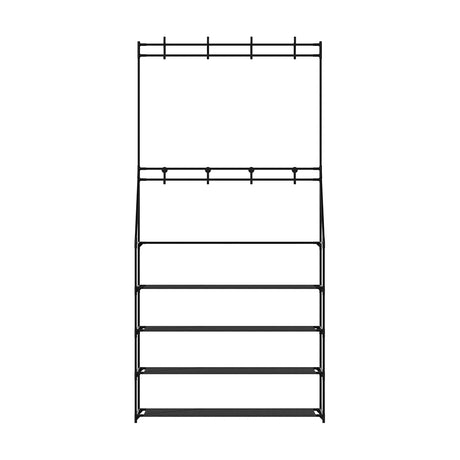 Artiss 16-Pair Black Shoe Rack Hall Tree — Multifunctional Entryway Organiser — Allure Home Collections