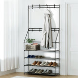 Artiss 16-Pair Black Shoe Rack Hall Tree — Multifunctional Entryway Organiser — Allure Home Collections