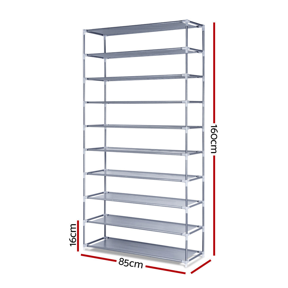 Artiss 10-Tier Stackable Grey Shoe Rack Cabinet — Sturdy, Organised — Allure Home Collections