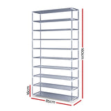 Artiss 10-Tier Stackable Grey Shoe Rack Cabinet — Sturdy, Organised — Allure Home Collections