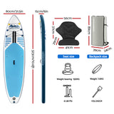 Inflatable Stand Up Paddle Board and Kayak, 10.6ft Blue, view 2