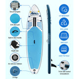 Inflatable Stand Up Paddle Board and Kayak, 10.6ft Blue, view 5