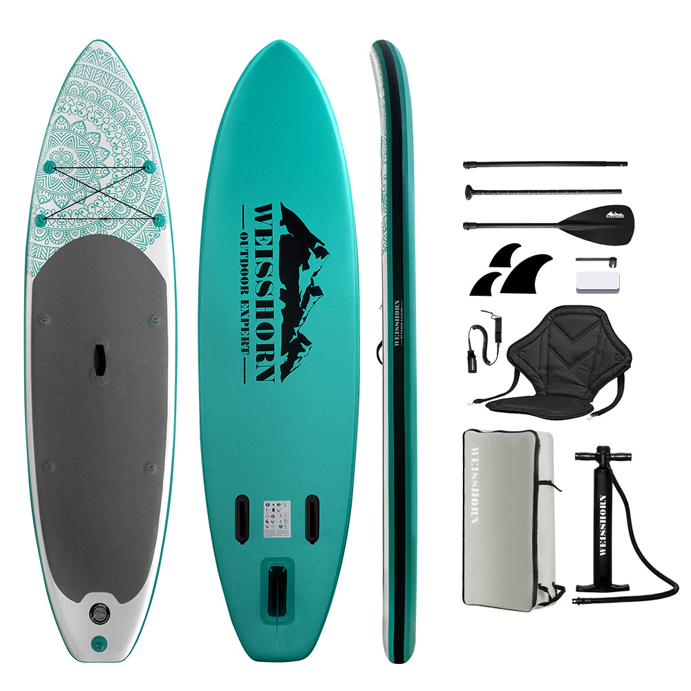 Inflatable Stand Up Paddle Board and Kayak, 10.6ft Green, view 3