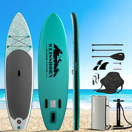 Inflatable Stand Up Paddle Board and Kayak, 10.6ft Green, view 7