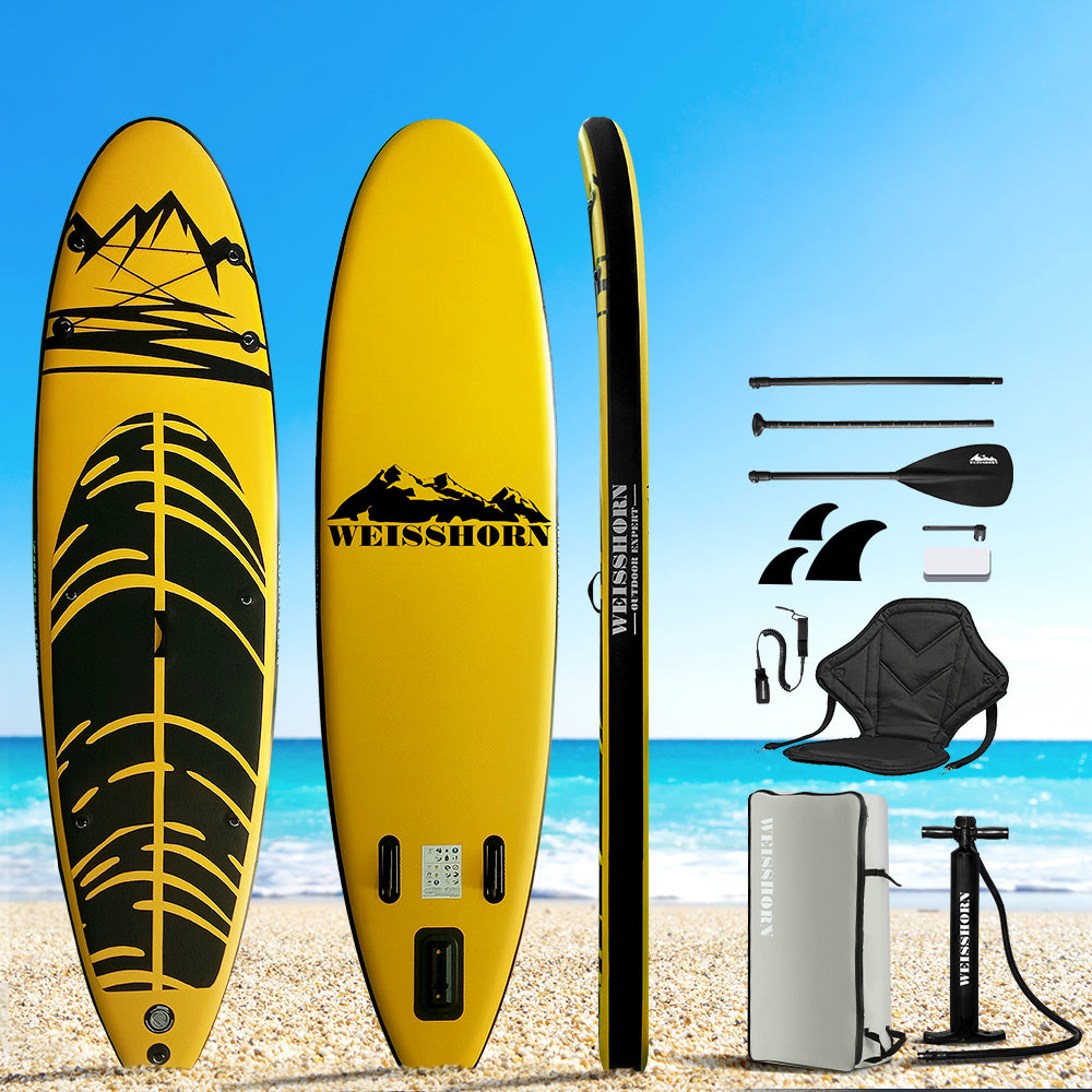 Inflatable Stand Up Paddle Board and Kayak, 10.6ft Yellow, view 7