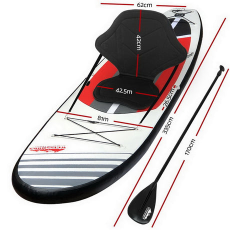 Inflatable Stand Up Paddle Board and Kayak, 11ft Black