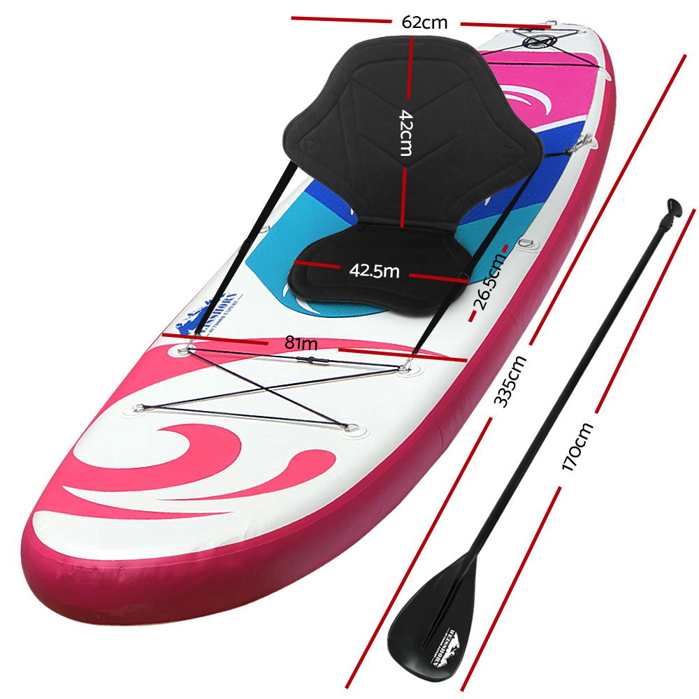 Inflatable Stand Up Paddle Board and Kayak, 11ft Pink
